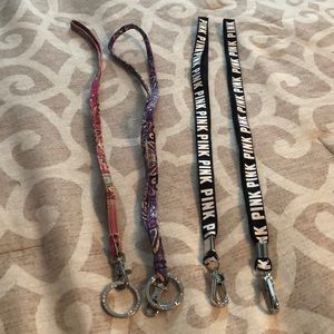 Victoria Secret black and white PINK Lanyard